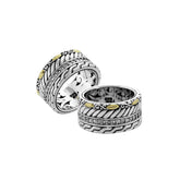 ARG-9075-DY-6" Sterling Silver Ring With 18K Gold And Diamond Jewelry Bali Designs Inc